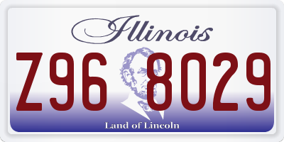 IL license plate Z968029