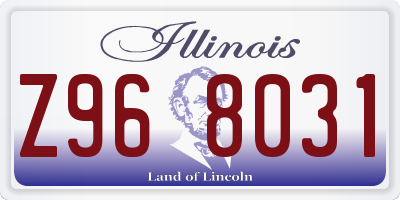 IL license plate Z968031