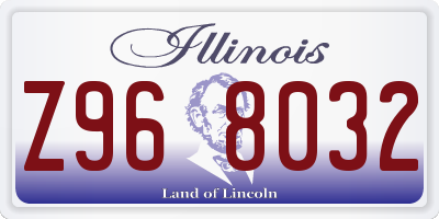 IL license plate Z968032