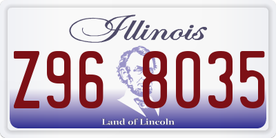 IL license plate Z968035