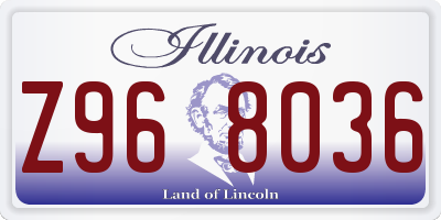 IL license plate Z968036
