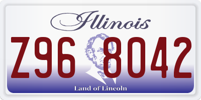 IL license plate Z968042