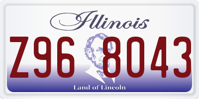 IL license plate Z968043