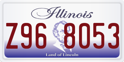 IL license plate Z968053