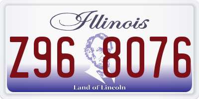 IL license plate Z968076