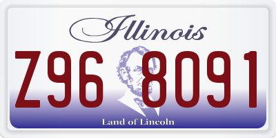 IL license plate Z968091