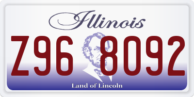 IL license plate Z968092