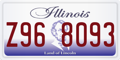 IL license plate Z968093