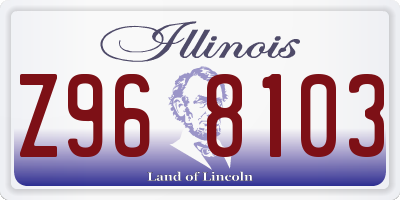 IL license plate Z968103