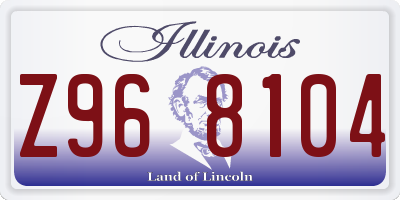 IL license plate Z968104