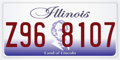 IL license plate Z968107