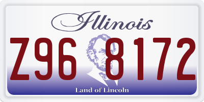 IL license plate Z968172
