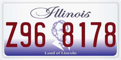 IL license plate Z968178