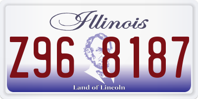 IL license plate Z968187