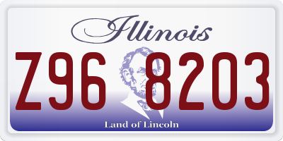 IL license plate Z968203