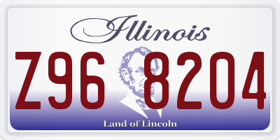 IL license plate Z968204
