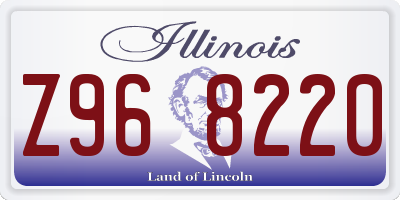 IL license plate Z968220