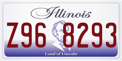 IL license plate Z968293