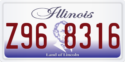 IL license plate Z968316