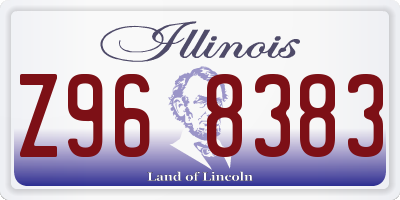 IL license plate Z968383