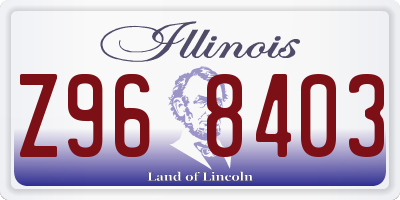 IL license plate Z968403