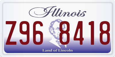 IL license plate Z968418
