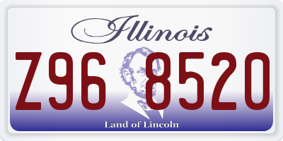 IL license plate Z968520