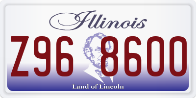 IL license plate Z968600