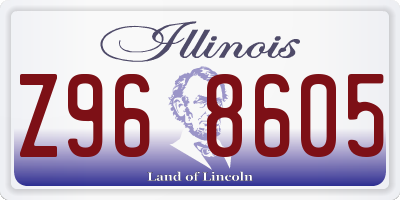 IL license plate Z968605