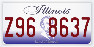 IL license plate Z968637