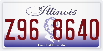 IL license plate Z968640