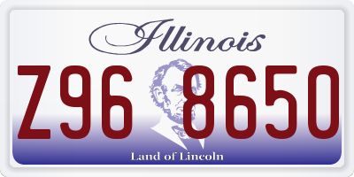 IL license plate Z968650