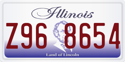IL license plate Z968654