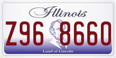 IL license plate Z968660