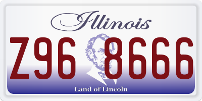 IL license plate Z968666