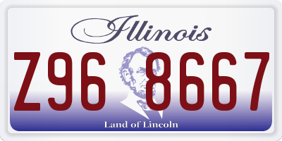 IL license plate Z968667