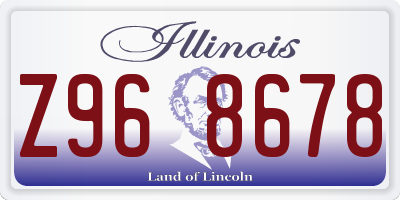 IL license plate Z968678