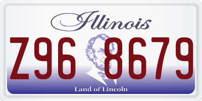IL license plate Z968679