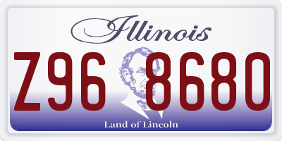 IL license plate Z968680