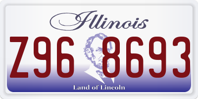 IL license plate Z968693