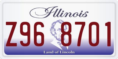 IL license plate Z968701