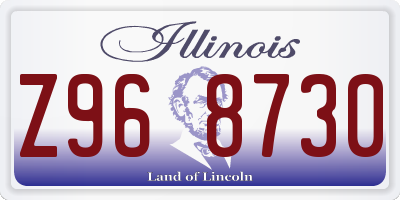 IL license plate Z968730