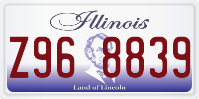 IL license plate Z968839