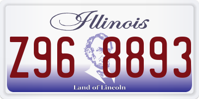 IL license plate Z968893
