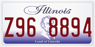 IL license plate Z968894