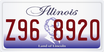 IL license plate Z968920