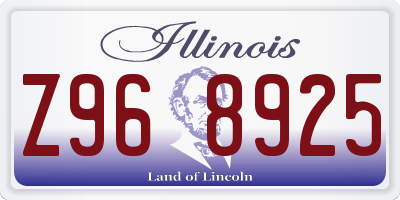 IL license plate Z968925