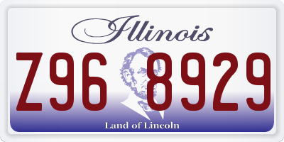 IL license plate Z968929