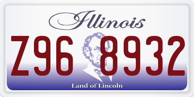 IL license plate Z968932