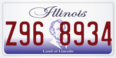 IL license plate Z968934